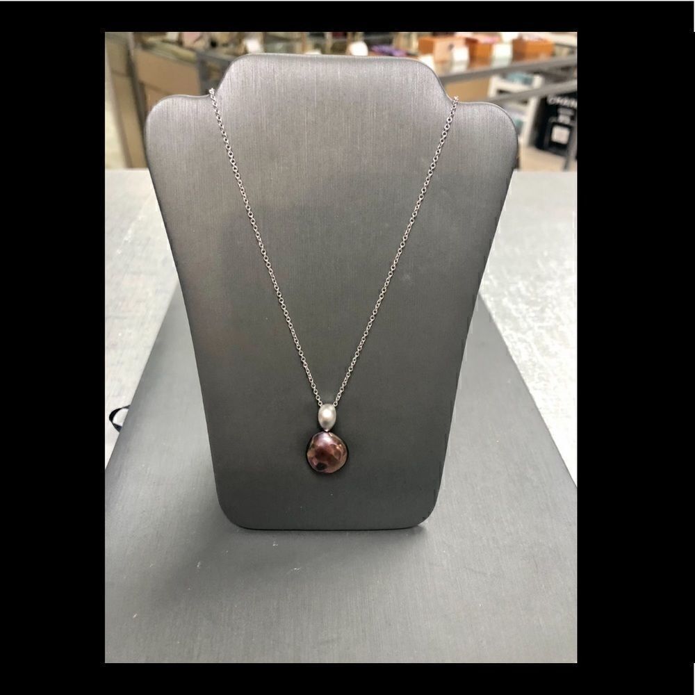 Honora dark gray/purple Pearl Necklace Sterling Silver 925